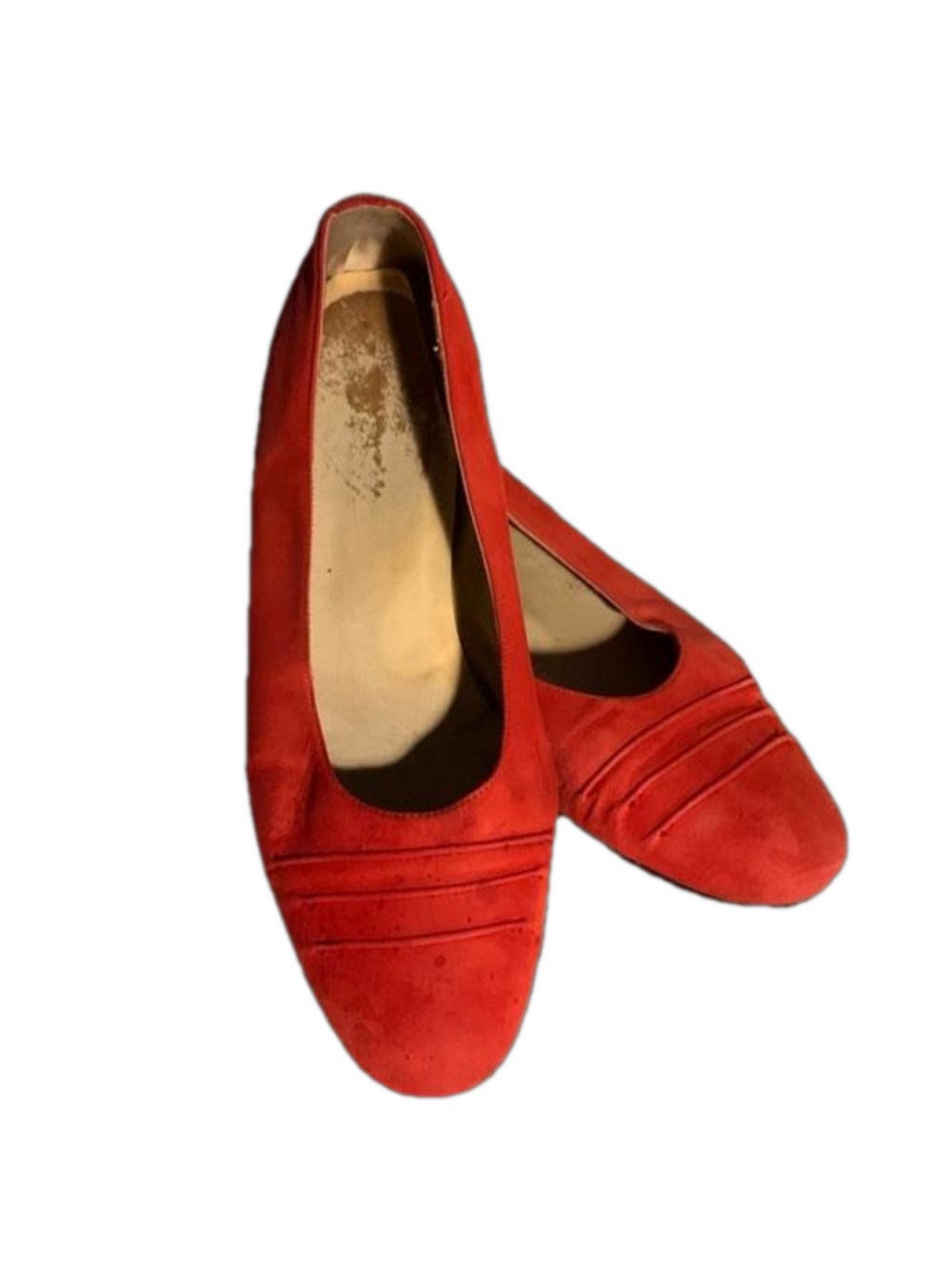 Italian red suede flats 9.5b